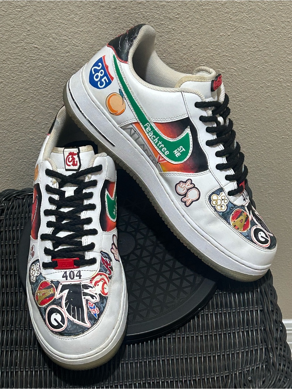 Size 12 Custom Painted Air Force 1’s “Welcome To Atlanta” edition